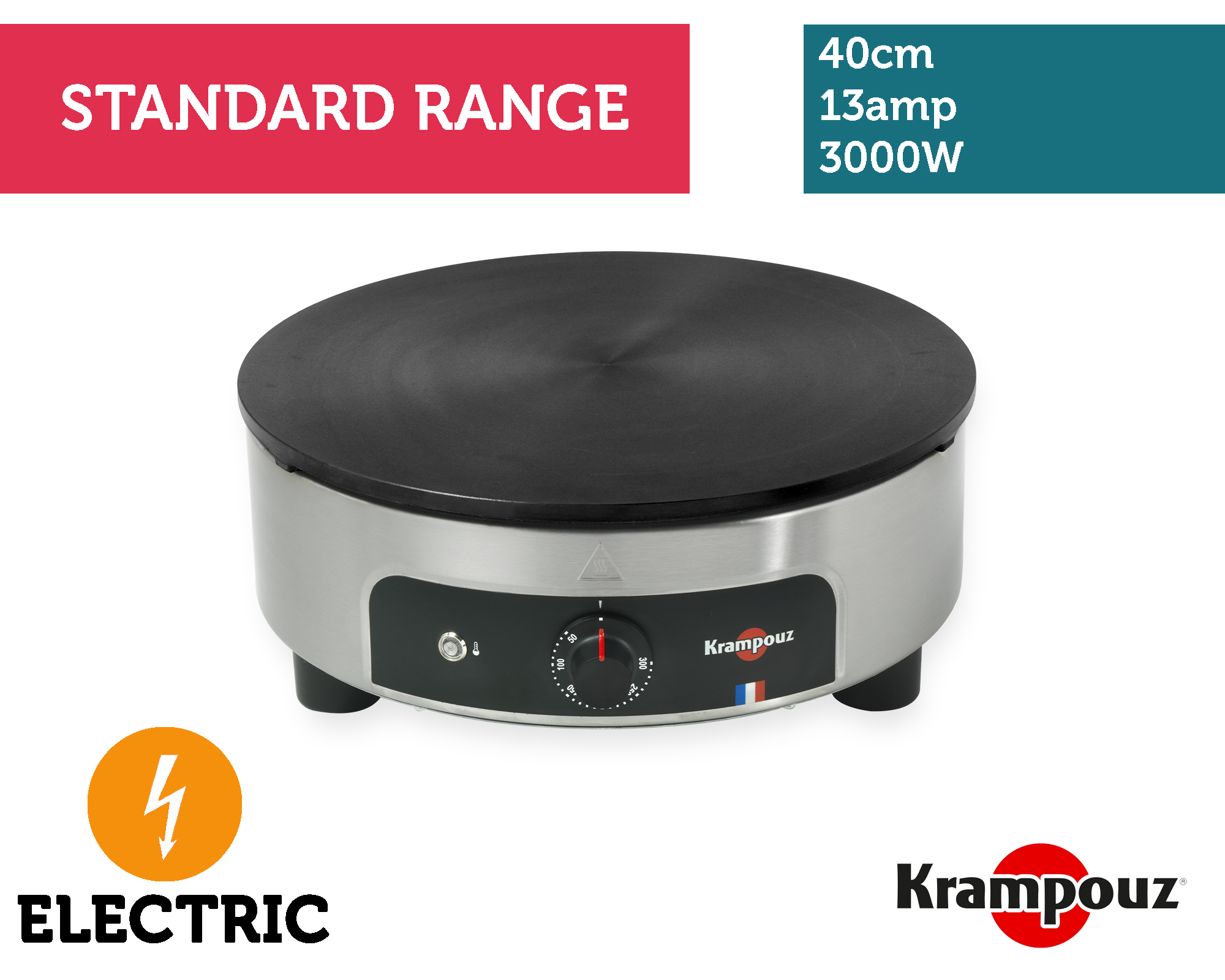 Krampouz 400mm Standard Electric Crepe Make