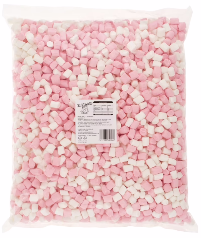 SweetZone Pink & White Mini Marshmallows – 1Kg