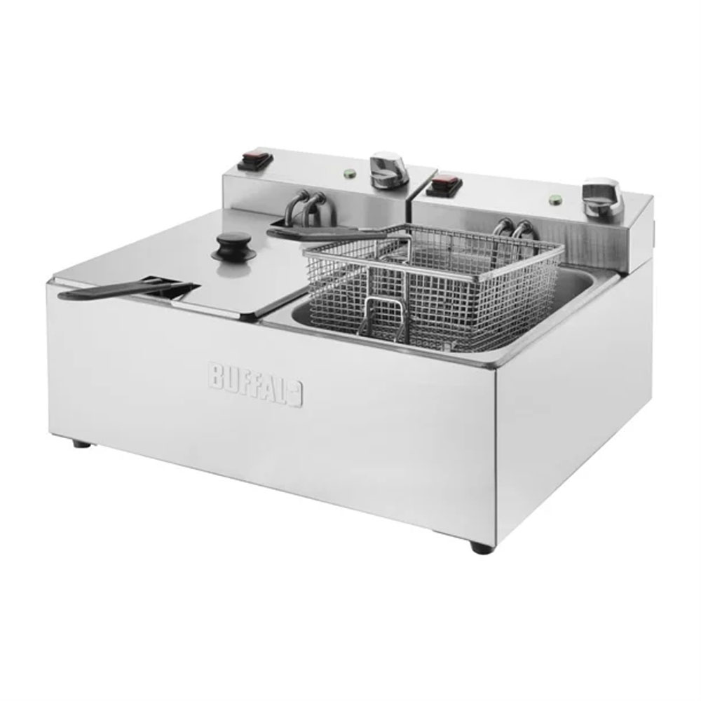 Buffalo Twin Tank Twin Basket 2 x 5 L Countertop Fryer 2×2.8kW