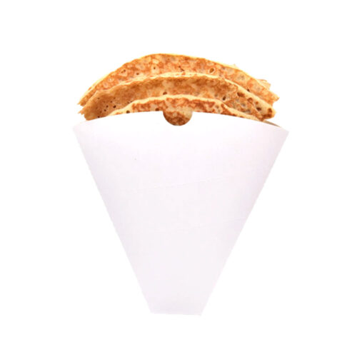 White Takeaway Crepe Cones – 15cm (box of 1000)