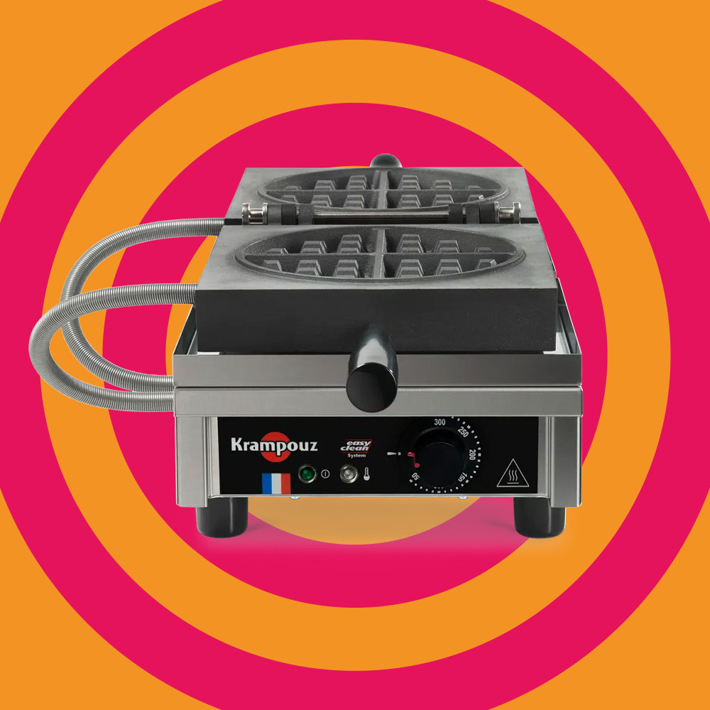 Krampouz Round 180° Waffle Maker Iron Starter Kit